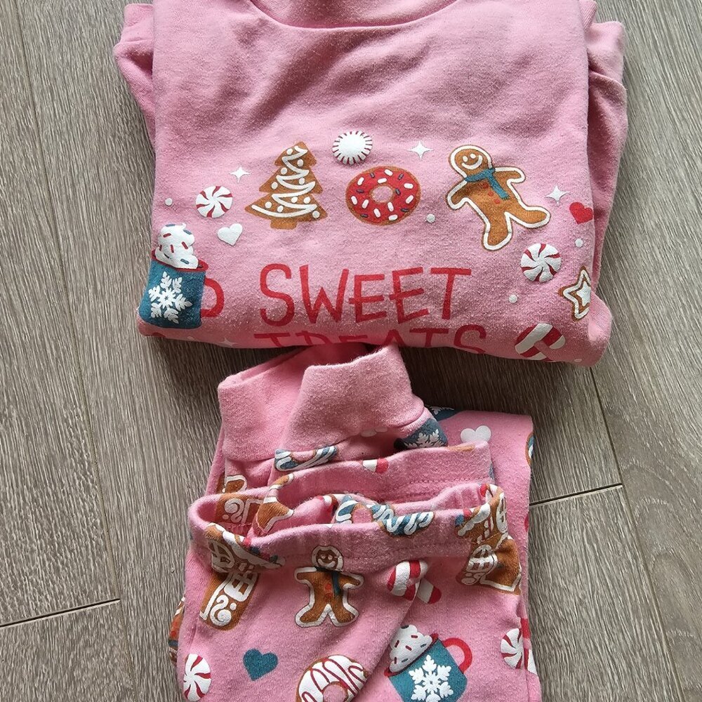 Toddler's 2 piece Thick High Quality Cotton PJ's Gingerbread Pink
